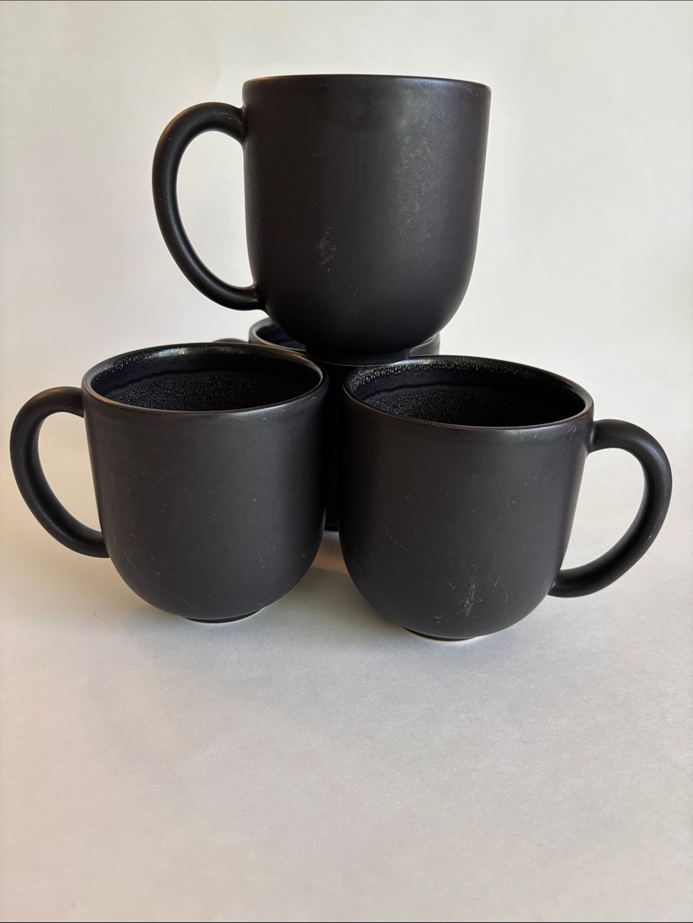 Jars France Black Matte Stoneware Mugs Set of 4